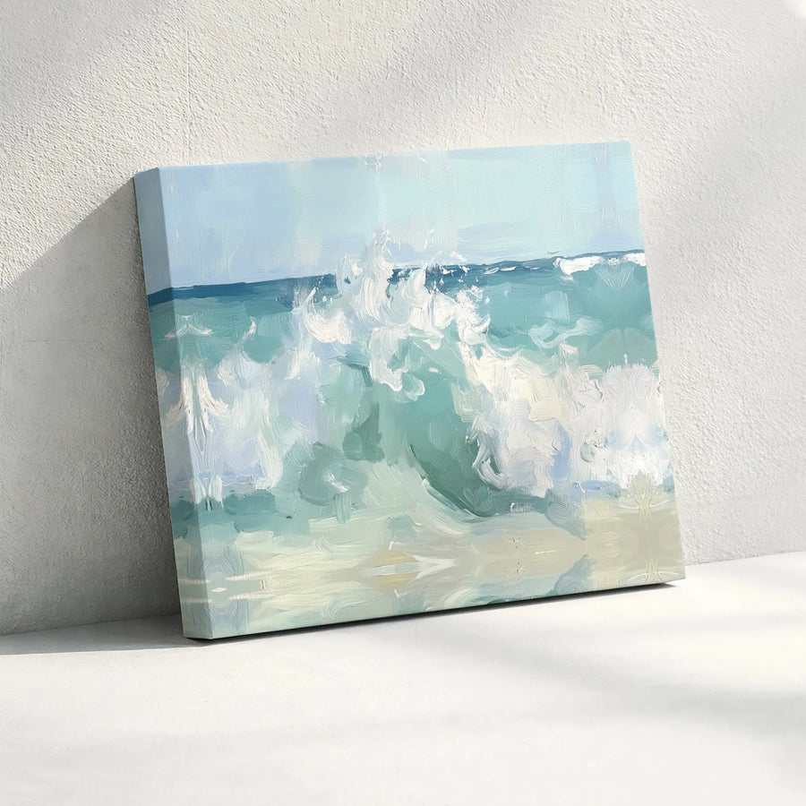 Abstract Ocean Waves Canvas Print | Impressionist Coastal Seascape Wall Art | Gallery Quality 1.25" Profile | Modern Beach Home Decor Gift