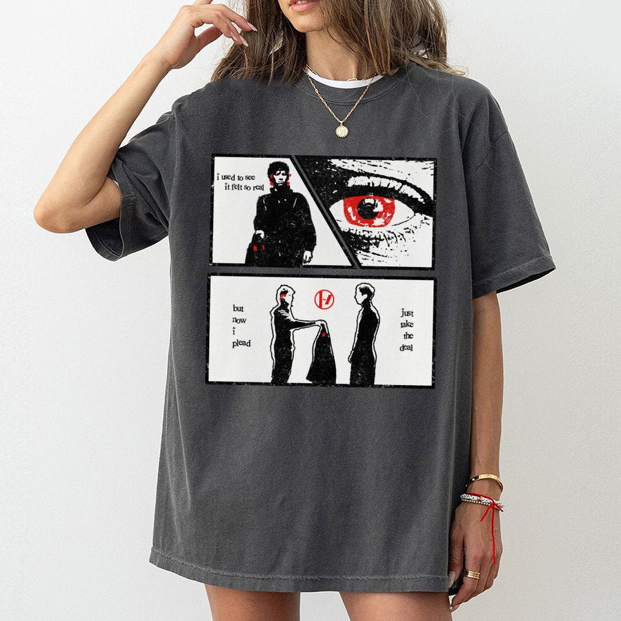 Alternative Rock Band Graphic T-Shirt | Lyric Comic Book Style Design | 100% Cotton Premium Tee | Concert Merch Gift For Music Fans