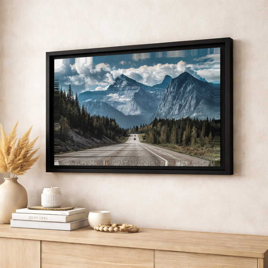 Rocky Mountain Road Trip Canvas Art | Majestic Landscape Mountain Wall Decor | Premium Fade-Resistant Gallery Print | Large Nature Gift for Home