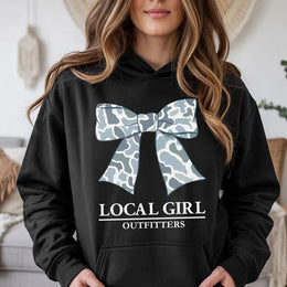Camo Bow Hoodie | Coastal Cowgirl Aesthetic Design | Premium Cotton Blend Fleece | Trendy Gift For Her Women Southern Preppy Style
