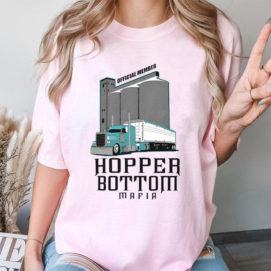 Hopper Bottom Mafia T-Shirt | Semi Truck Driver Graphic Design | Premium 100% Cotton Tee | Gift for Truckers and Farmers