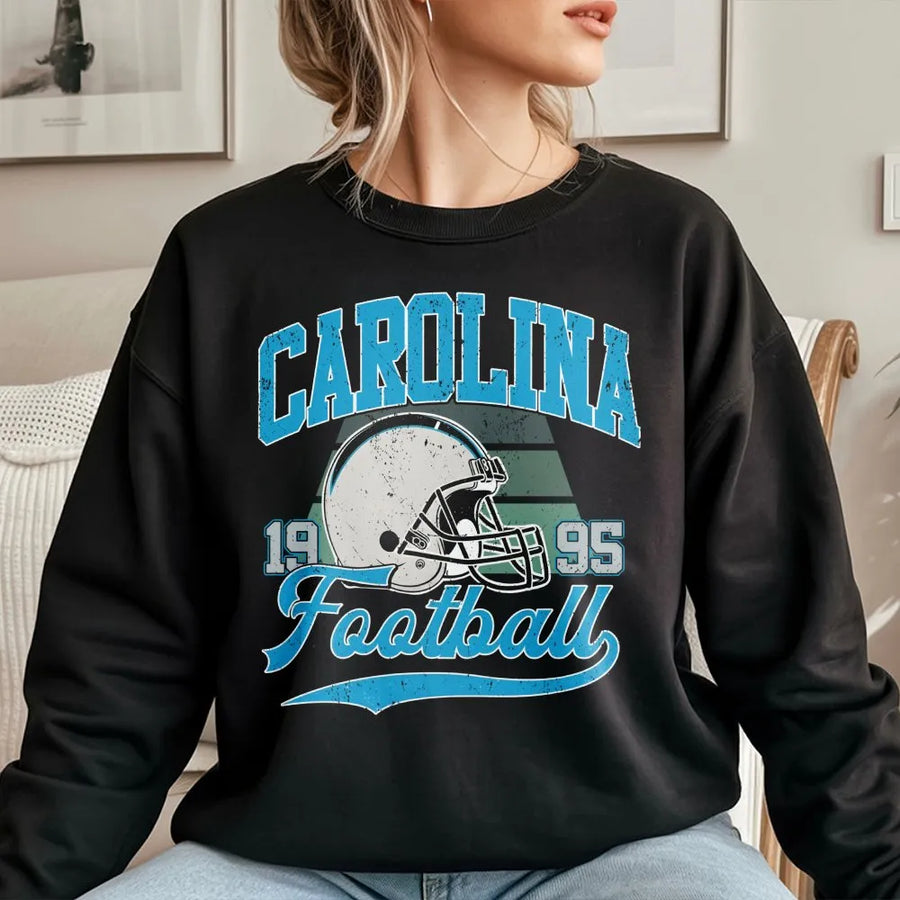 Carolina Vintage Style Football Sweatshirt, Panther, Throwback Carolina Football Sweatshirt, Gildan Sweatshirt Gameday Fan Gift