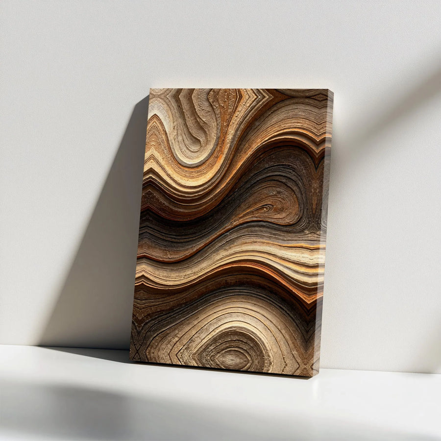 Abstract Earth Tone Canvas Wall Art | Modern Organic Geode Pattern | Premium Gallery Wrap Canvas | Modern Home & Office Decor Gift