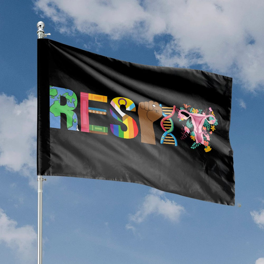 Resist House Flag | Equality Diversity & Human Rights Garden Decor | UV-Resistant Polyester | Progressive Activism Gift for Home & Yard
