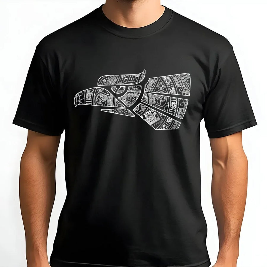 Aztec Eagle T-Shirt | Ancient Mexico Mayan Calendar Art | Premium Cotton Graphic Tee | Cultural Heritage Gift for Him Her