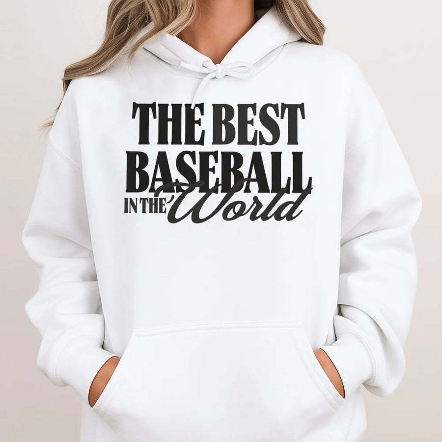 Baseball Mom Hoodie | The Best Baseball Mom In The World Sweatshirt | Premium Cotton Blend | Gift for Proud Sports Mom on Mothers Day
