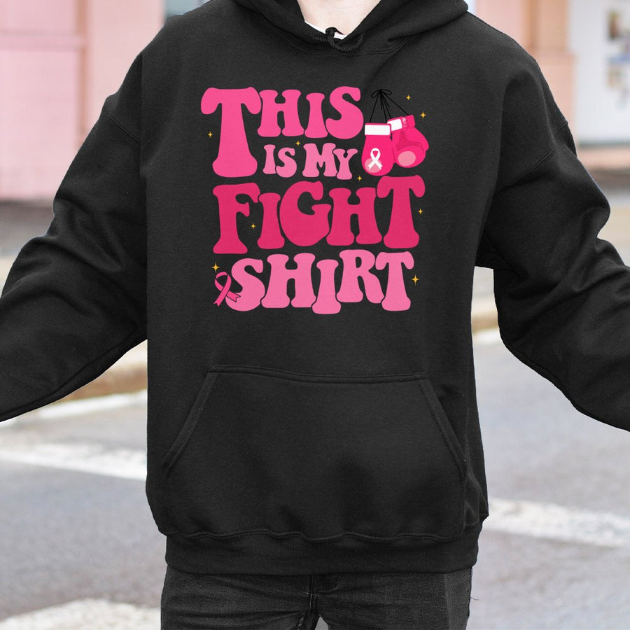 Breast Cancer Awareness Hoodie | This Is My Fight Boxing Gloves Design | Premium Cotton-Poly Blend | Supportive Gift for Survivors and Fighters