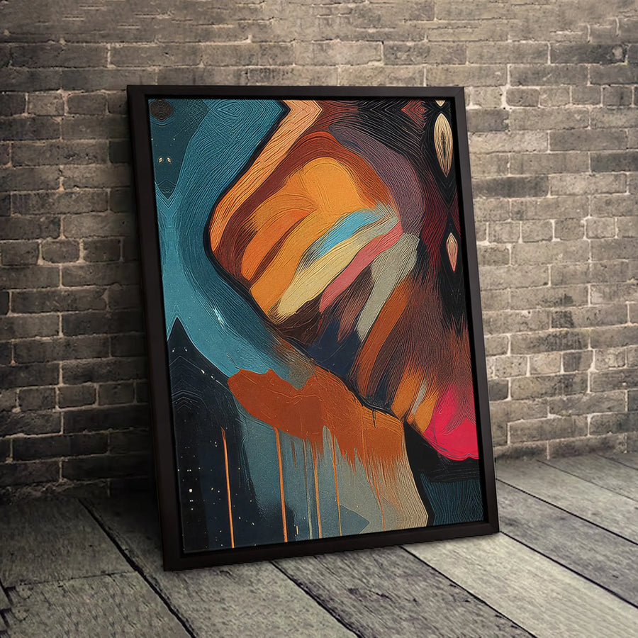 Abstract Canvas Wall Art | Colorful Textured Brushstroke Oil Painting Print | Gallery Quality 1.25 Inch Thick Wrap | Modern Home Office Decor Gift