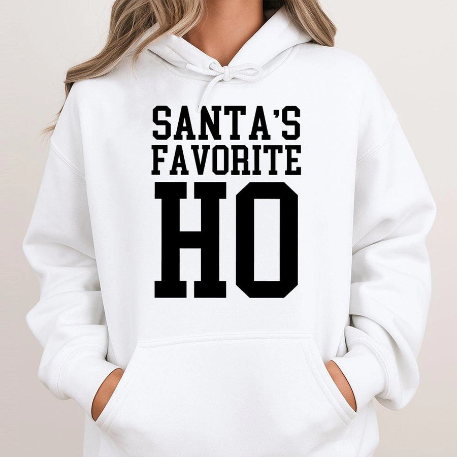 Santa's Favorite Ho Hoodie | Funny Christmas Party Sweatshirt | Premium Cotton-Blend Graphic Pullover | Naughty Holiday Gift For Adults