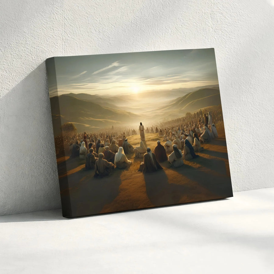 Sermon On The Mount Wall Art | Religious Christian Landscape Canvas Print | Premium Gallery-Wrapped Decor | Faith-Inspired Home & Office Gift
