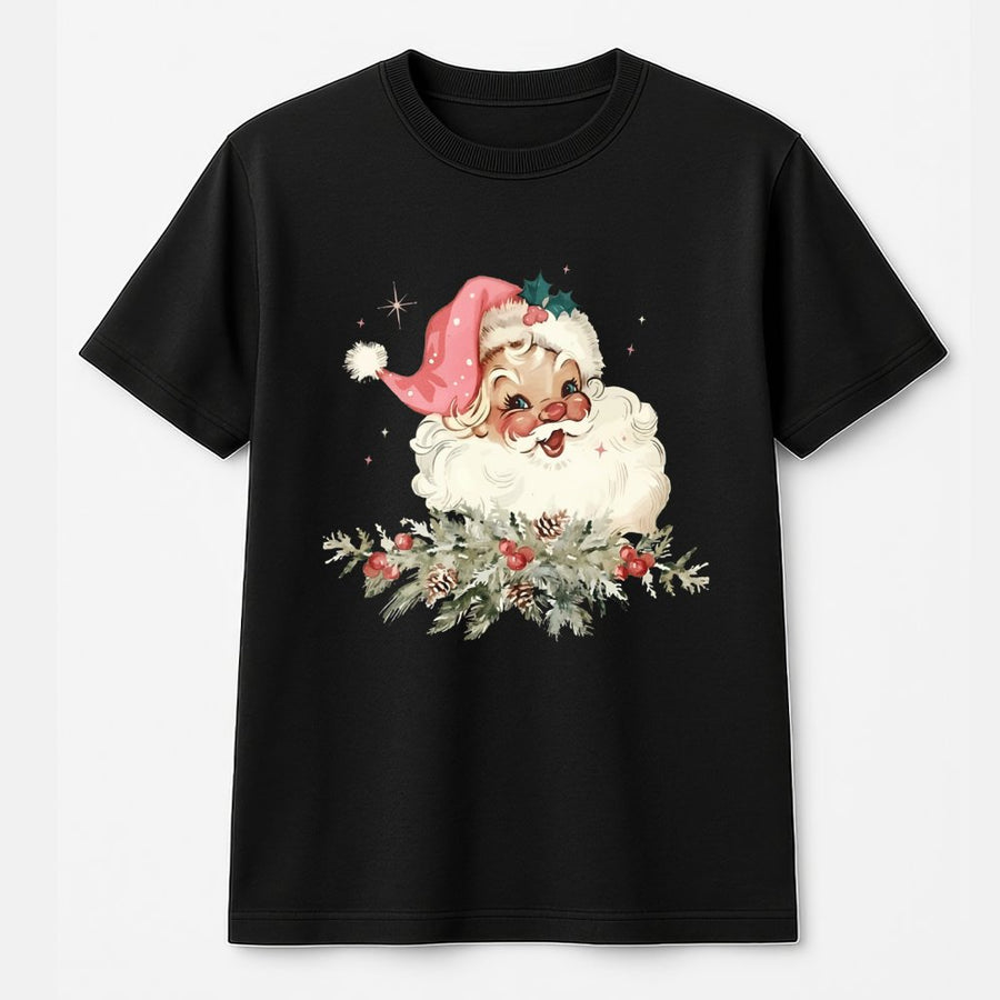 Vintage Santa T-Shirt | Retro Christmas Holiday Graphic Tee | 100% Soft Cotton | Festive Holiday Gift for Women and Men