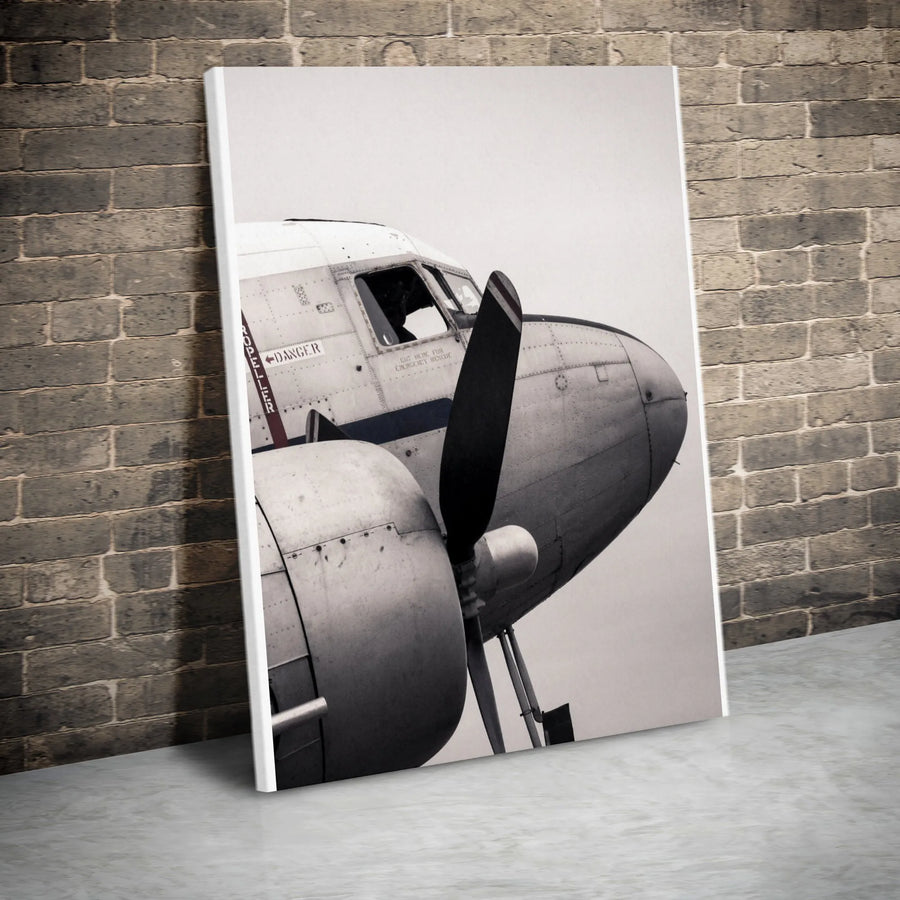 Vintage Airplane Canvas Wall Art | Nostalgic Aviation Photography | Premium Gallery Wrap Canvas | Collector's Gift for Pilot or History Buff