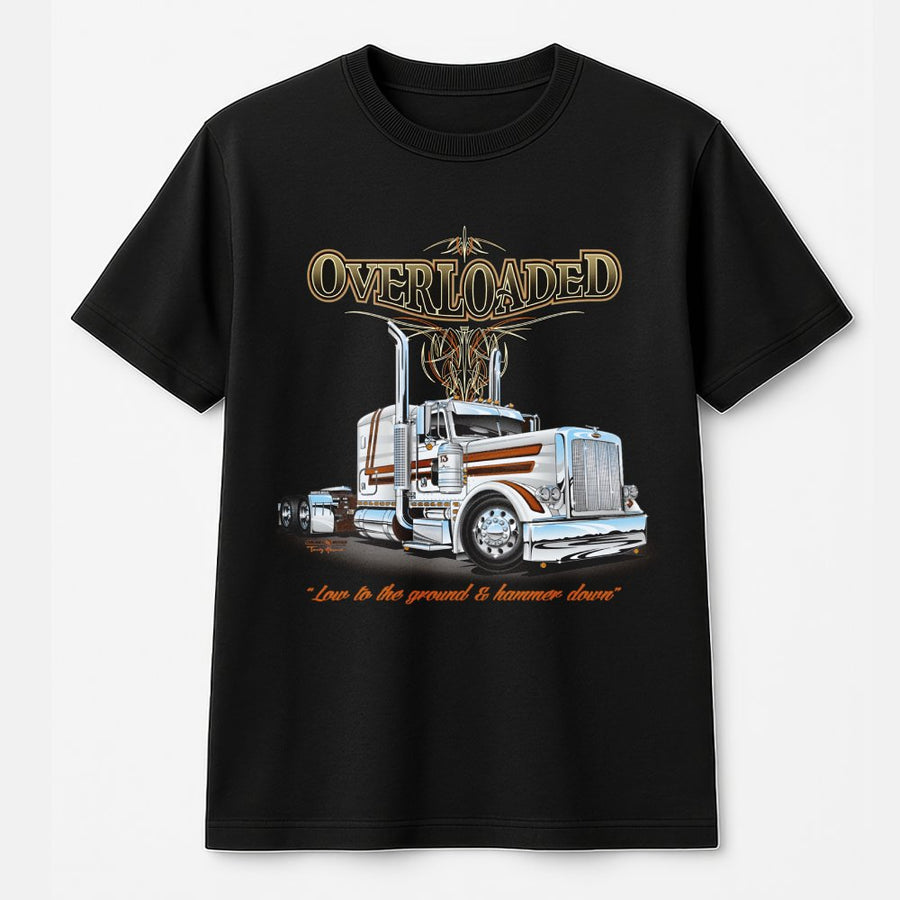 Overloaded Semi Truck T-Shirt | Vintage Big Rig Graphic Tee | Premium 100% Cotton | Gift For Truckers and Diesel Mechanics