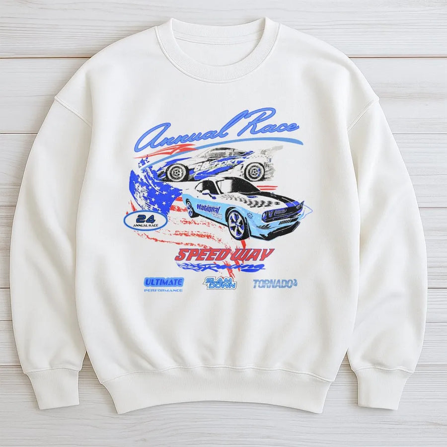 Vintage Racing Sweatshirt | Retro Sport Car Graphic | Premium Cotton Blend | Unisex Streetwear Gift for Car Enthusiasts
