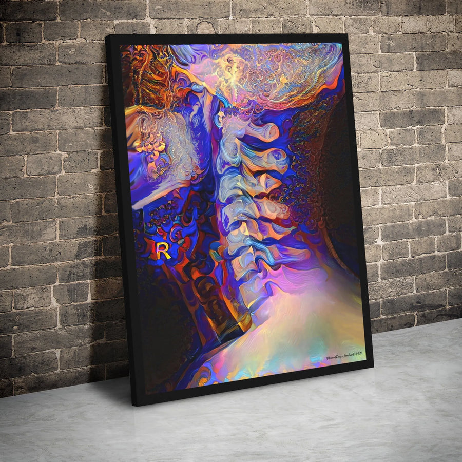 Cervical Spine Anatomy Canvas Art | Psychedelic Medical Illustration | Premium Gallery Wrap Wall Decor | Doctor Office or Neurology Gift
