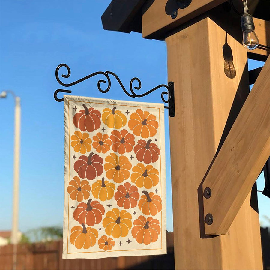 Retro Pumpkin Garden Flag | Boho Autumn Harvest Yard Decor | Weather-Resistant Polyester | Fall Seasonal Outdoor Gift