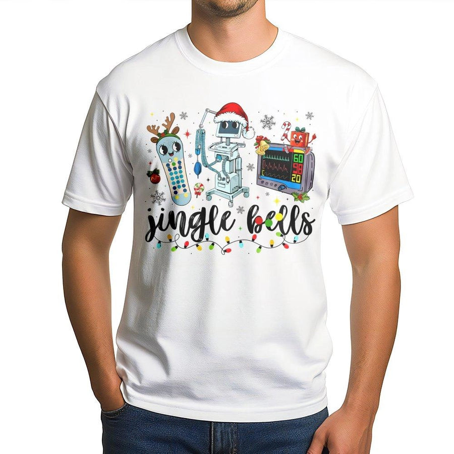 Christmas Nurse T-Shirt | Medical Holiday Monitor Design | Premium 100% Cotton Tee | Nursing Student RN Gift For Her