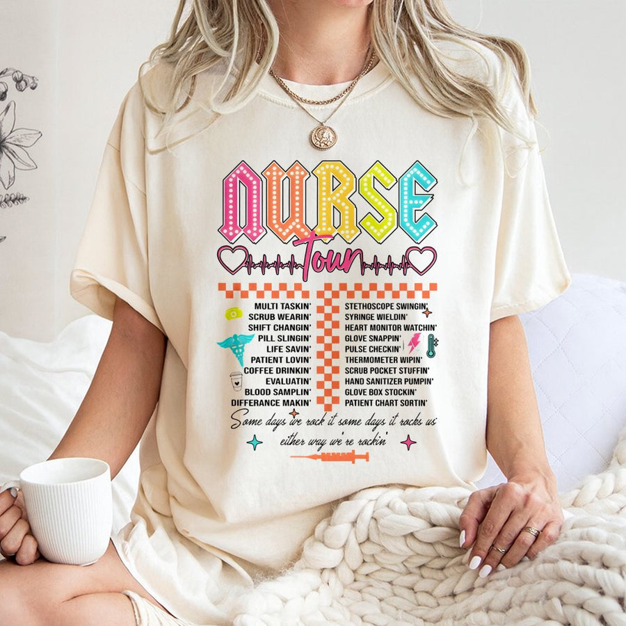 Nurse Tour T-Shirt | Retro Music Festival Graphic | Premium 100% Cotton Tee | Gift for RN, LPN, CNA & Nursing Students