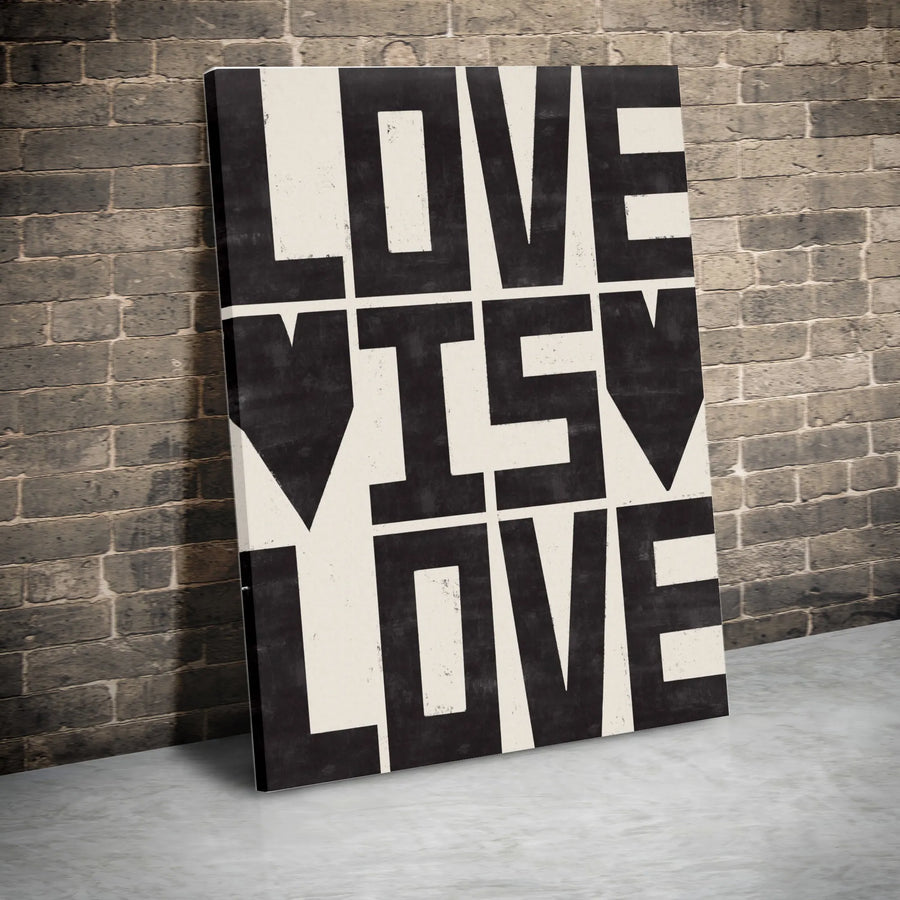 Love is Love Canvas Wall Art | Minimalist Bold Typography Print | Premium Gallery-Quality Canvas | LGBTQ Pride Home Decor Gift