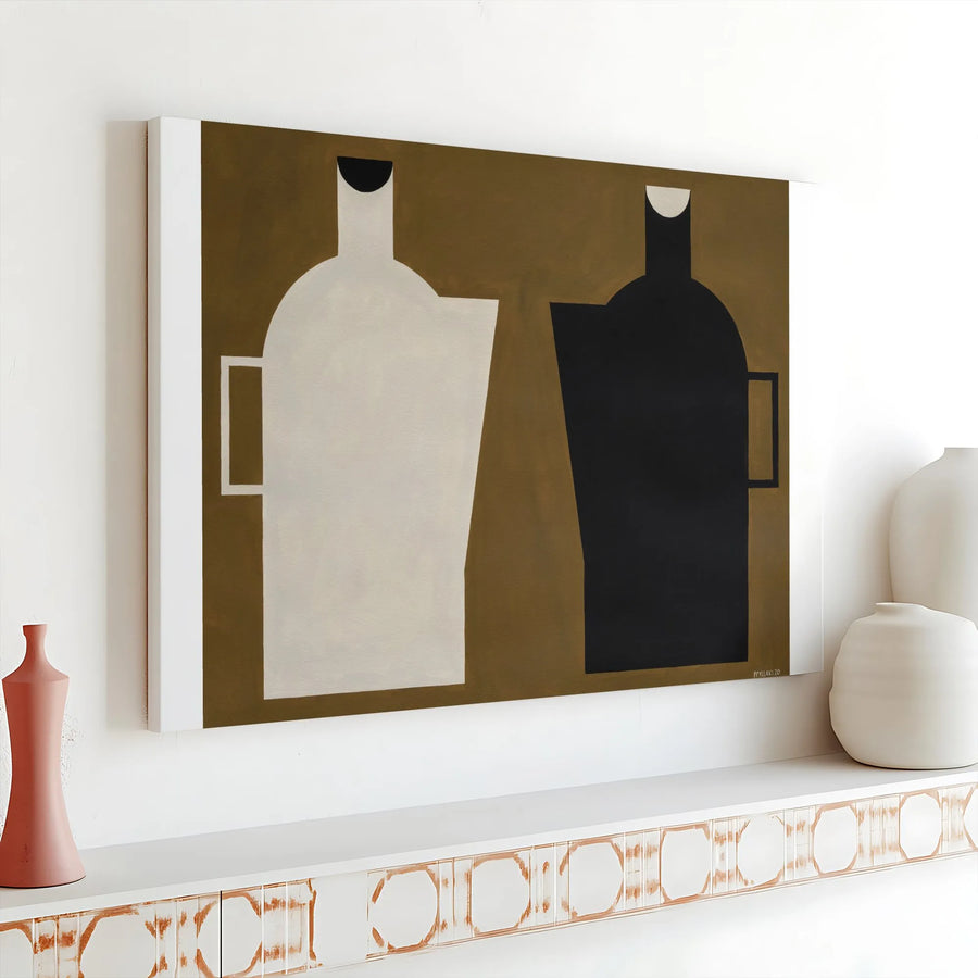 Modern Abstract Canvas Art | Minimalist Geometric Pitcher Print | Premium Gallery Wrap Canvas | Contemporary Home & Office Decor