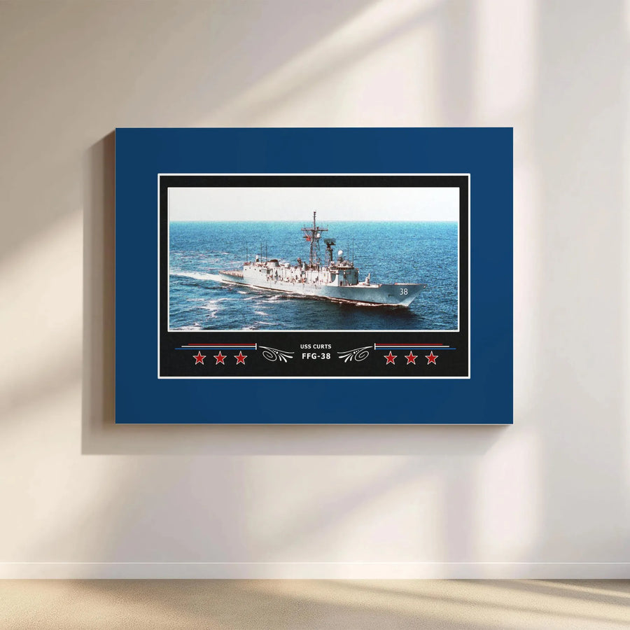 USS Curts FFG-38 Canvas Print | US Navy Frigate Ship Artwork | Premium Gallery Wrap Wall Decor | Veterans and Military History Gift