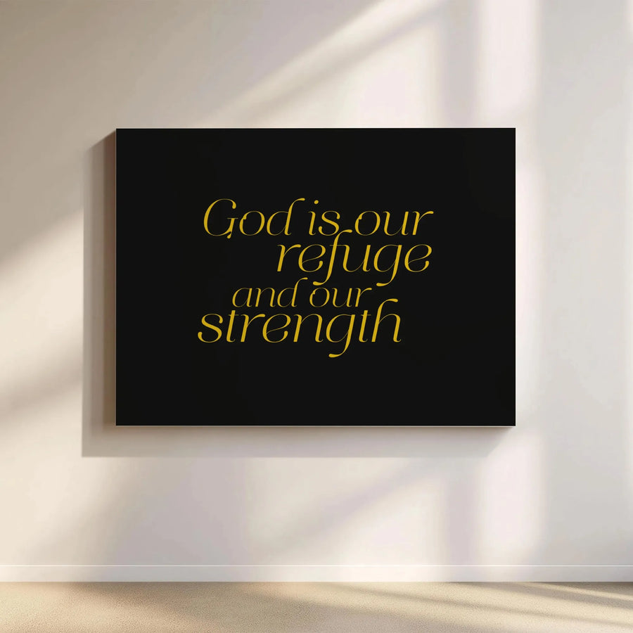 God Is Our Refuge And Our Strength Canvas | Psalm 46:1 Bible Verse Wall Art | Premium Gallery Wrap Decor | Inspirational Christian Gift for Home Office