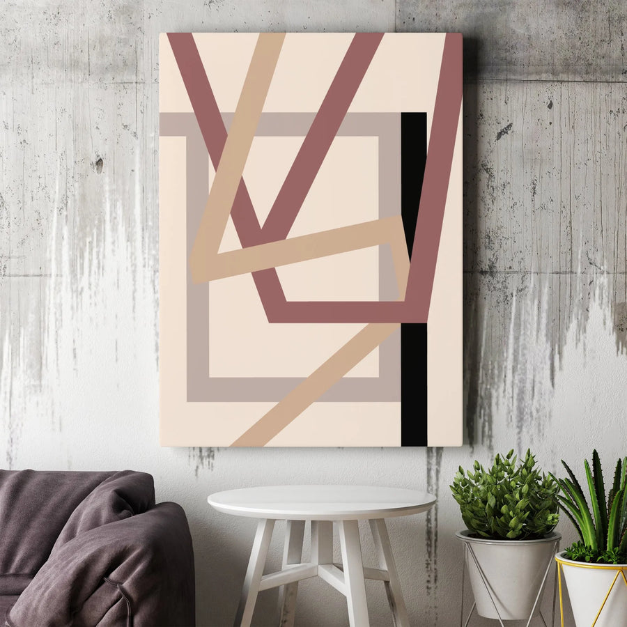 Abstract Geometric Wall Art | Overlapping Line Design | Premium Gallery-Quality Canvas | Modern Minimalist Home Decor Gift