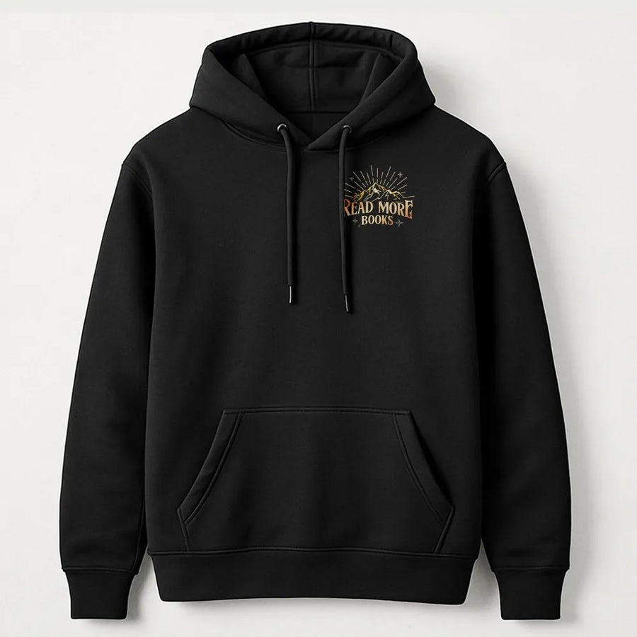 Read More Books Hoodie | Vintage Mountain Graphic Crewneck | Cozy Cotton Blend Pullover | Gift for Book Lover and Librarian