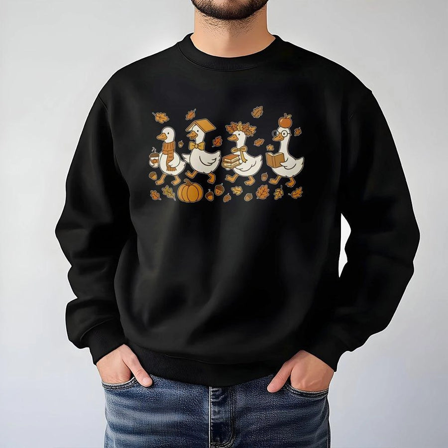 Fall Goose Teacher Sweatshirt | Cute Autumn Academic Bird Graphic | Premium Cotton Blend | Gift for Kindergarten Preschool Teachers