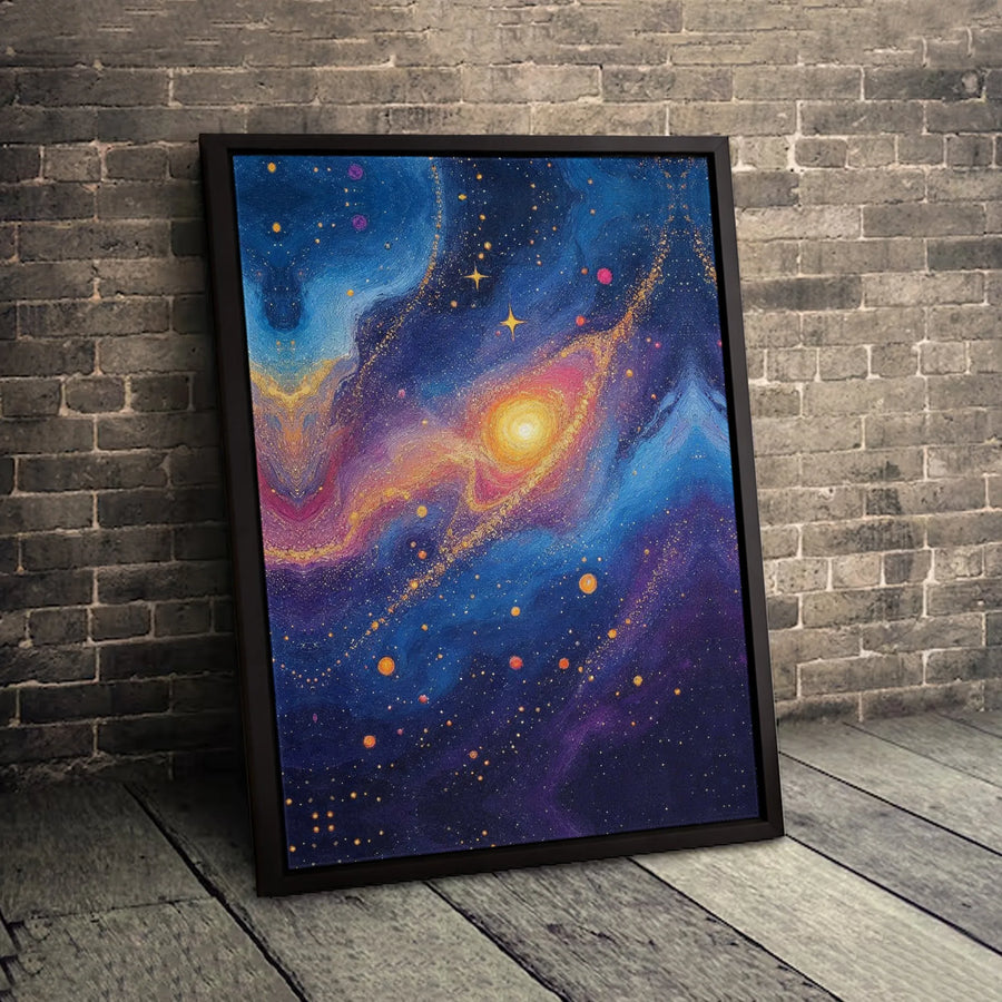 Galaxy Wall Art Canvas | Abstract Nebula Stars Painting | Premium Fade-Resistant Print | Modern Space Decor for Home or Office