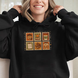 Thankful Teacher Hoodie | Thanksgiving Stamp Design Graphic | Cotton-Blend Premium Apparel | Cute Fall Appreciation Gift for Educators