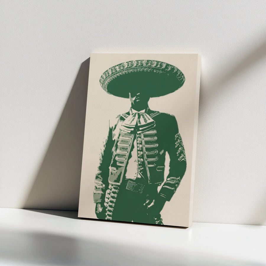 Mexican Mariachi Wall Art | Charro Suit Sombrero Pop Art Print | 1.25 Inch Premium Gallery Wrapped Canvas | Cultural Home Decor Gift