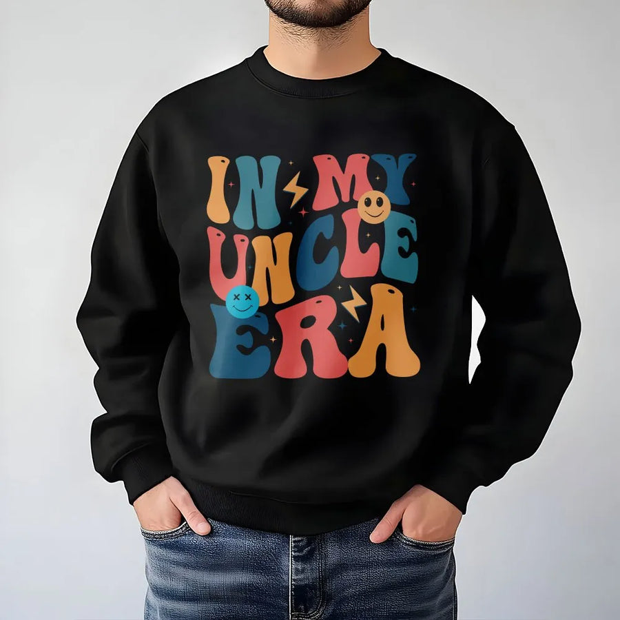 In My Uncle Era Sweatshirt | Funny Retro Groovy Graphic Tee | Soft Cotton Shirt | Best Uncle Birthday Gift for Men