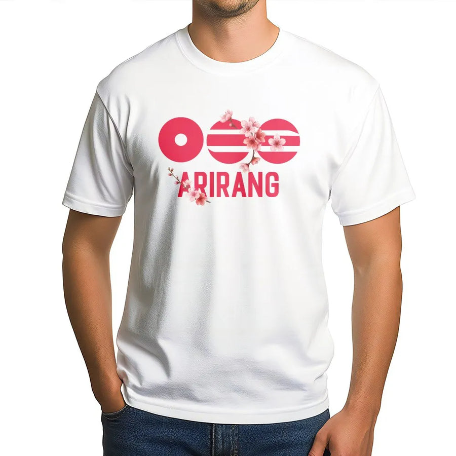 Kpop T-Shirt | Arirang Cherry Blossom Graphic | Cozy Cotton Blend | Korean Pop Music Fan Gift for Idol Concert