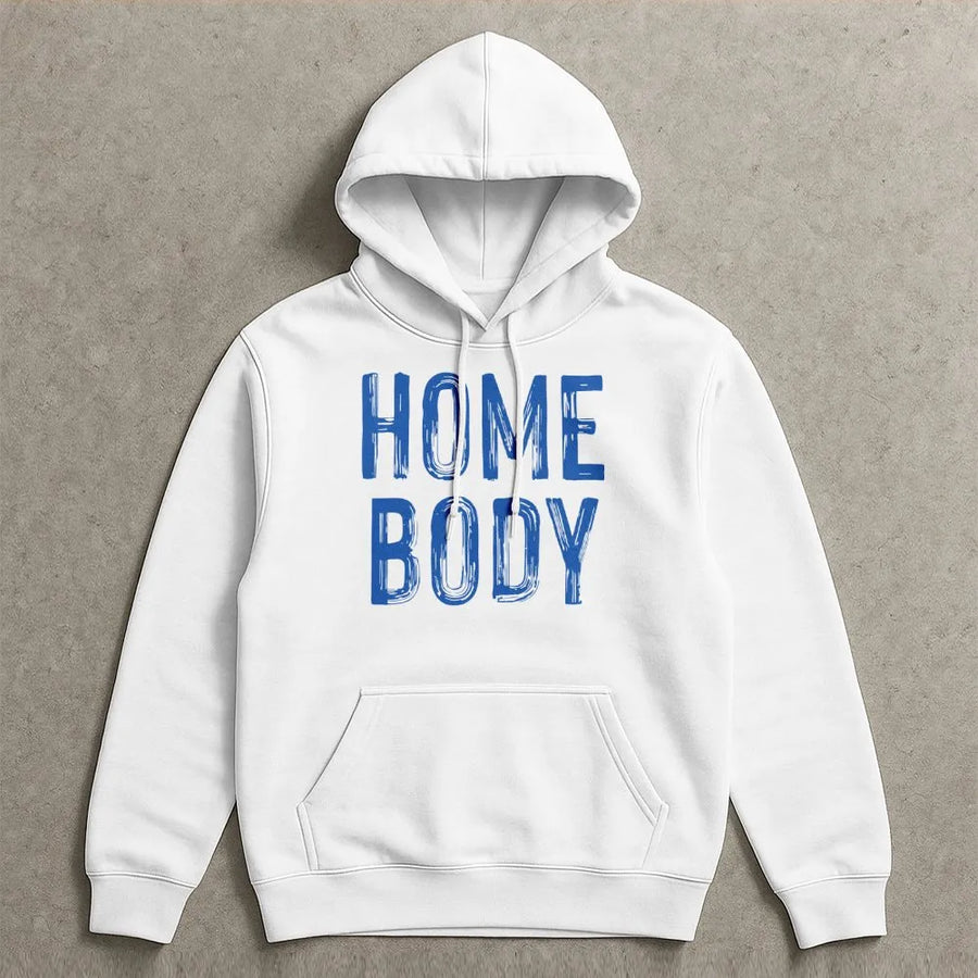 Homebody Graphic Hoodie | Cozy Brushed Lettering Design | Premium Cotton-Polyester Blend | Trendy Loungewear Gift for Introverts