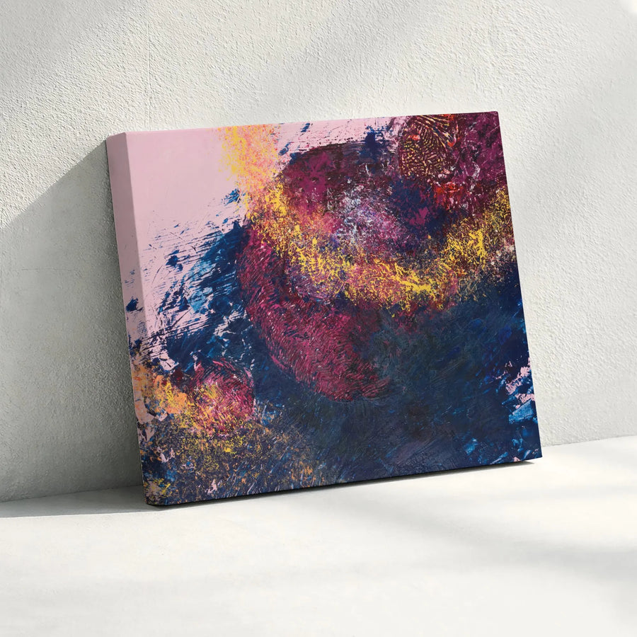 Abstract Canvas Wall Art | Vibrant Textured Painting Print | Premium Gallery Wrapped Canvas | Modern Living Room Decor Gift