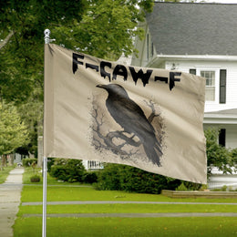 Raven House Flag | Gothic Crow Nature Art | Durable Polyester Weather-Resistant Decor | Funny Pun Yard Banner for Bird Lovers and Halloween Fans