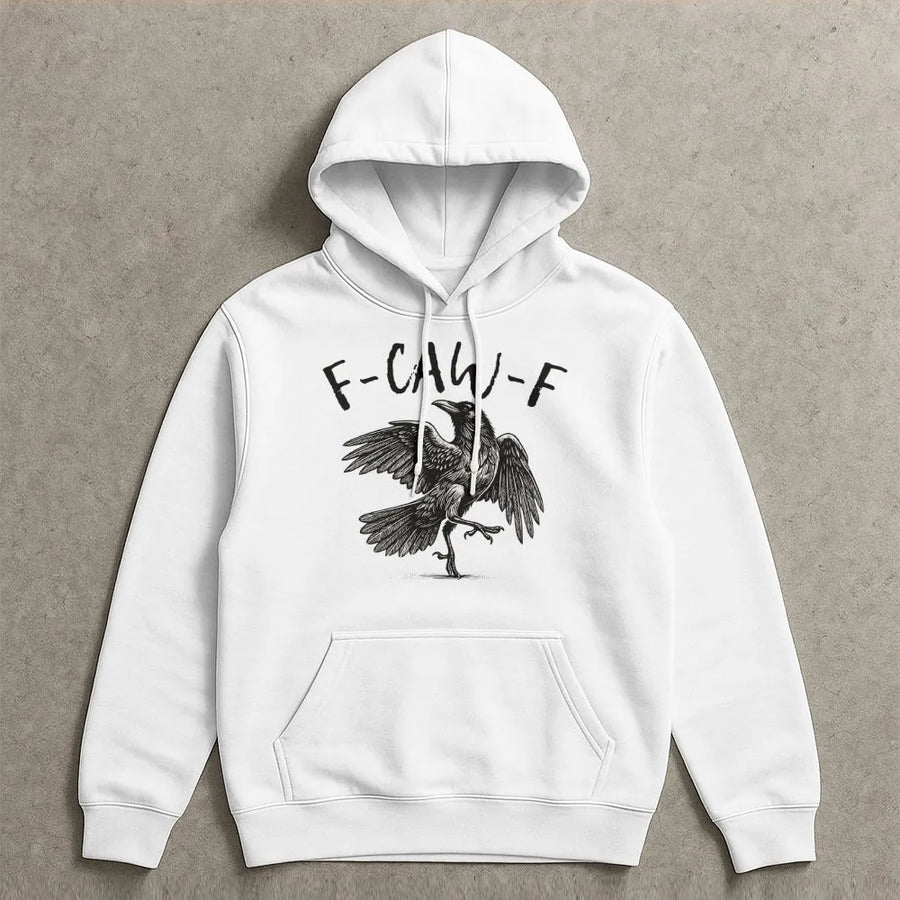 Crow Graphic Hoodie | F-Caw-F Raven Illustration | Premium Cotton-Blend Pullover | Aesthetic Bird Lover Gift for Men and Women