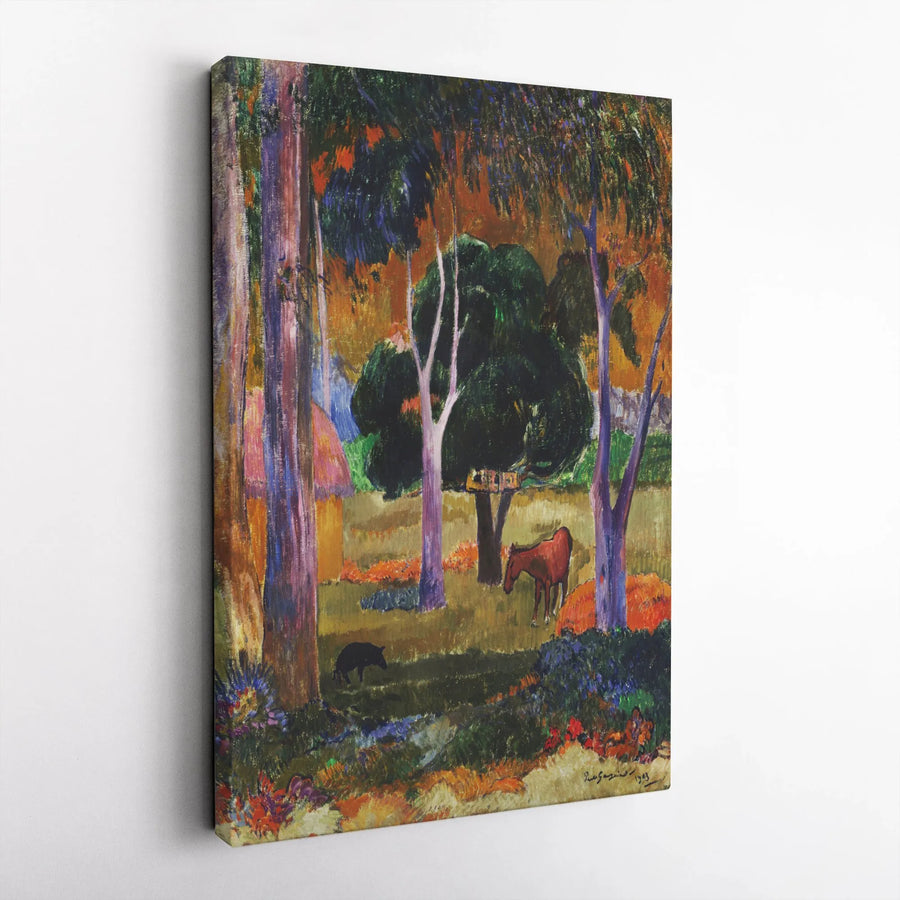Gauguin White Horse Canvas Print | Post-Impressionist Wall Art | Premium Thick Gallery Wrap Canvas | Famous Painting Reproduction Home Decor Gift