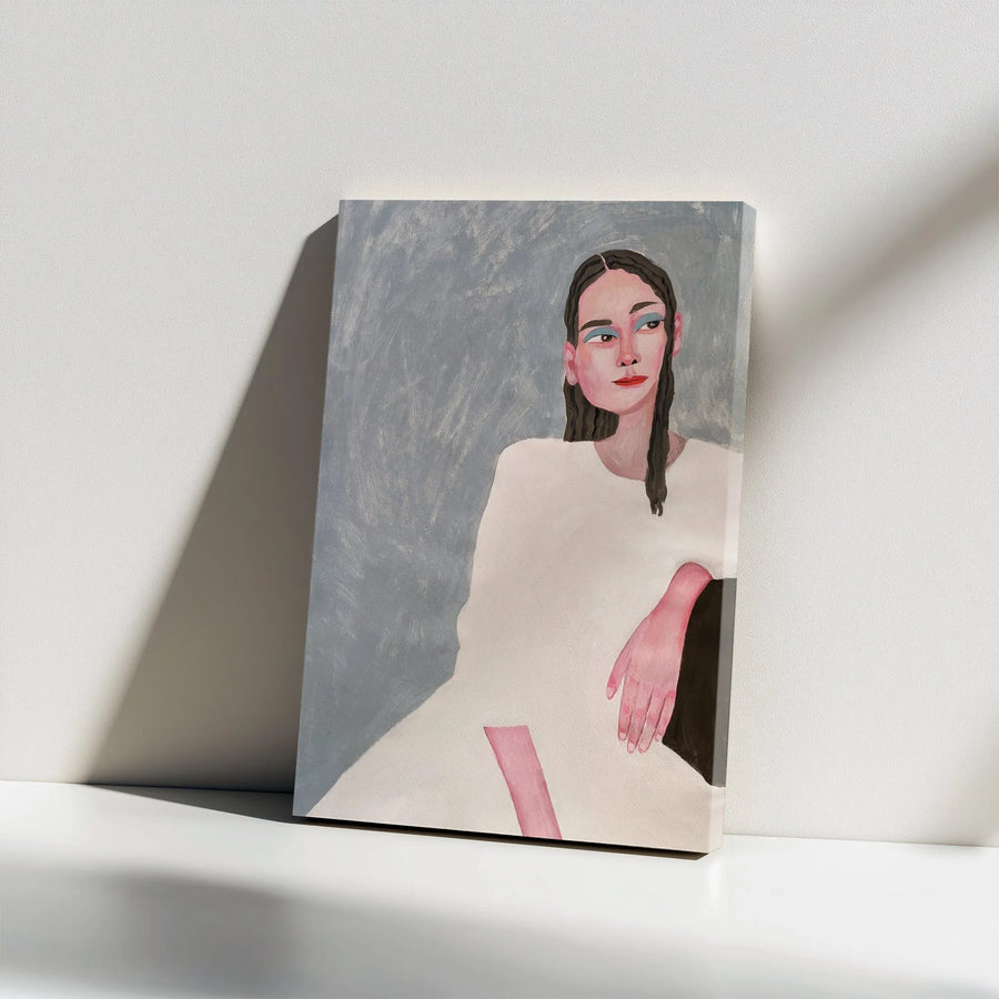 Modern Woman Portrait Canvas | Figurative Painting Wall Art | Premium Canvas with Fade-Resistant Print | Living Room Decor Gift for Art Lovers
