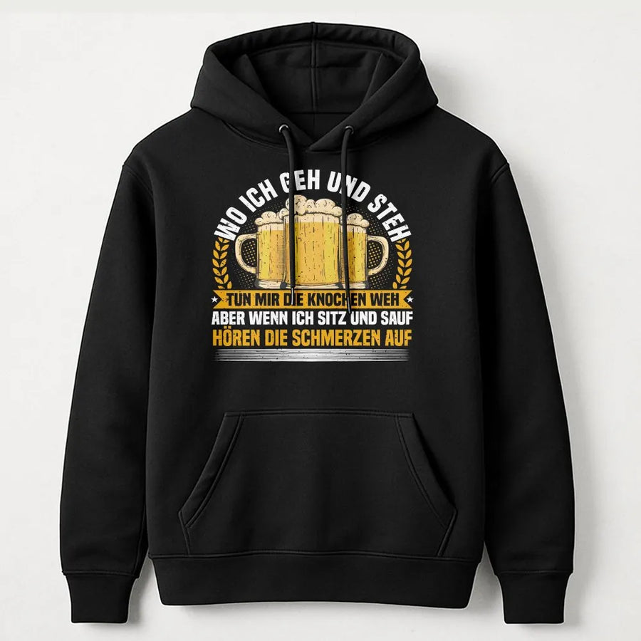 Lustiges Bier Spruch Hoodie | Biertrinker Spruch Grafik | Premium Baumwolle Shirt | Geschenk für Männer Papa Opa Party