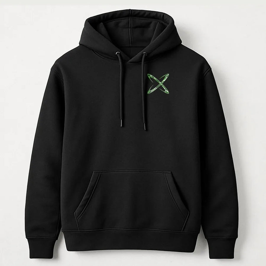 Abstract Logo Hoodie | Minimalist Green Orbital Graphic | Premium Cotton Blend Crewneck | Unisex Aesthetic Streetwear Gift