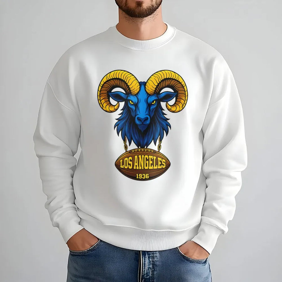 Los Angeles Ram Sweatshirt, Bold Goat Head & Football Graphic, Casual Streetwear – Add To Cart Buy Now Sweatshirt, Sporty