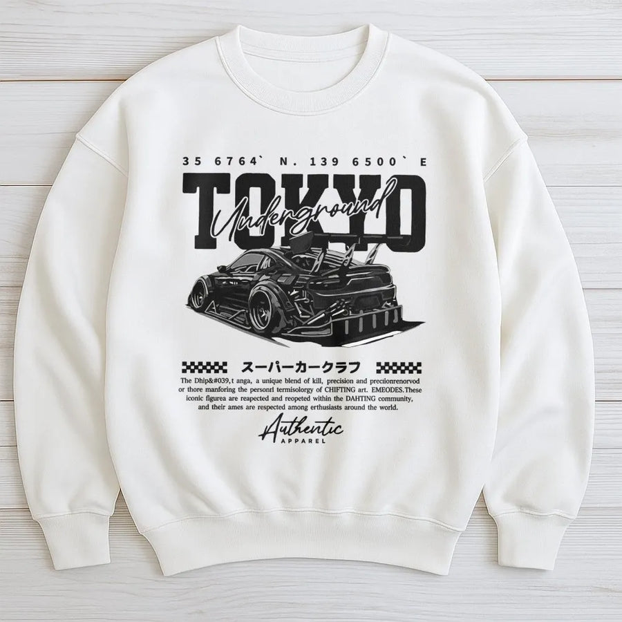 Tokyo Underground Drift Sweatshirt | JDM Racing Car Graphic | Premium Cotton Blend | Streetwear Gift for Car Enthusiasts