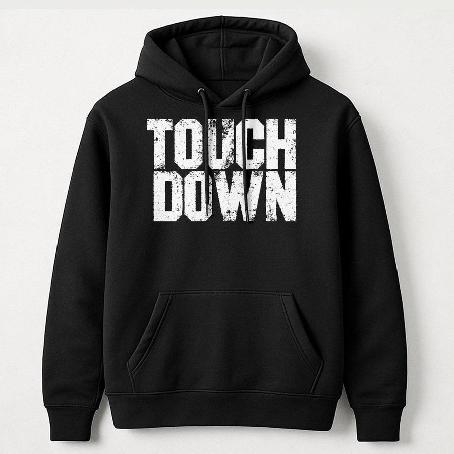 Touchdown Football Hoodie | Distressed Sport Graphic Print | Premium Cotton-Poly Blend | Game Day Outfit for Fans