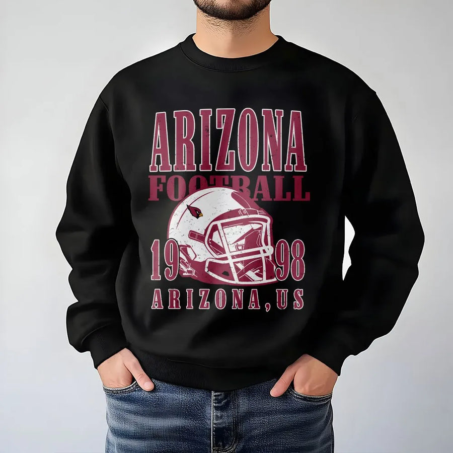 Arizona Football 1998 Arizona, Us With Arizona Cardinals Football Helmet Sweatshirt