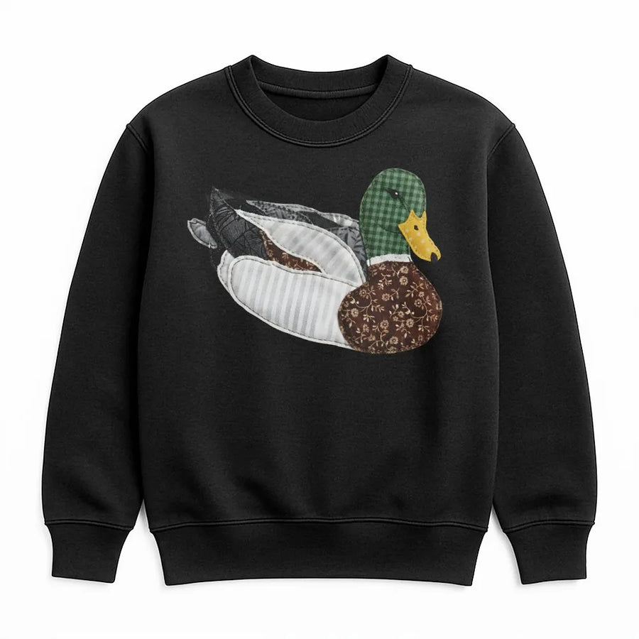 Mallard Duck Sweatshirt | Cottagecore Patchwork Aesthetic | Premium Cotton Blend | Nature Lover Gift For Him And Her