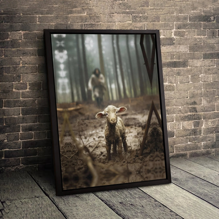 Good Shepherd Canvas Print | Jesus Finding Lost Lamb Art | 1.25 Inch Gallery Wrap | Religious Home Decor Wall Art Gift