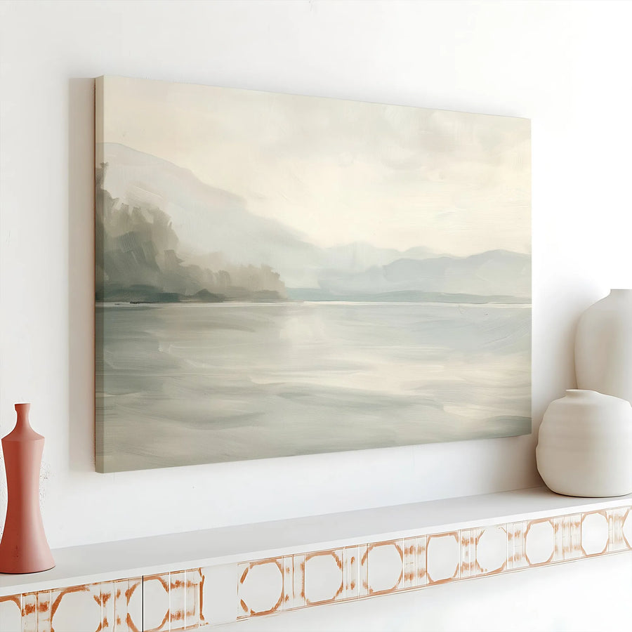 Abstract Landscape Canvas Print | Minimalist Coastal Seascape Painting | Premium Gallery Wrap Canvas | Modern Home Decor Gift