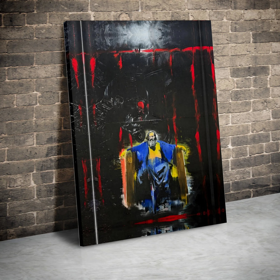 Dark Abstract Canvas Art | Gothic Sage Philosopher Portrait | Premium Thick Gallery Wrap | Collector's Moody Home Decor Gift